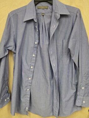 Men's Claybrooke Gray Pin Stripe Button Up Shirt. 15 1/2 34-35